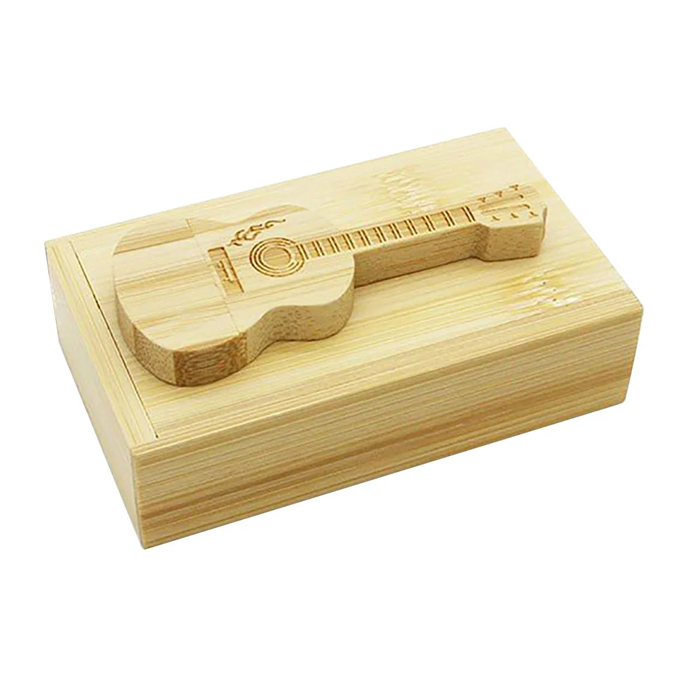 Флешка Деревянная Гитара Акустическая Guitar Acoustic F15 желтый 128 Гб - фото 6