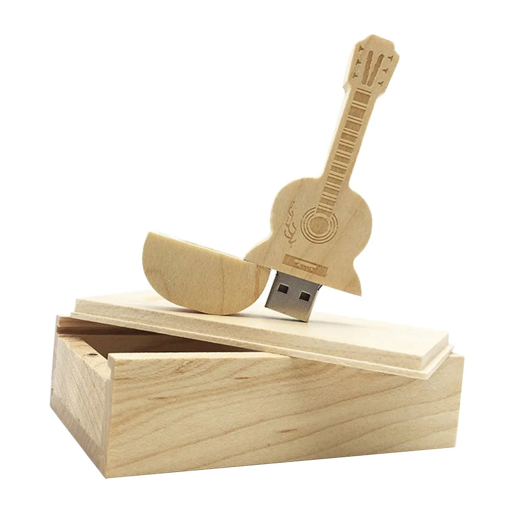Флешка Деревянная Гитара Акустическая Guitar Acoustic F15 бежевый 512 Гб - фото 6