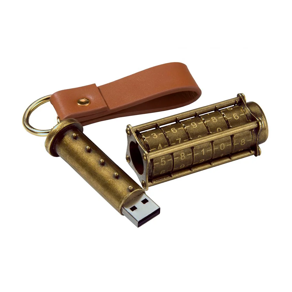 Флешка Металлическая Криптекс Cryptex R20 бронзовый 2 Гб - фото 5