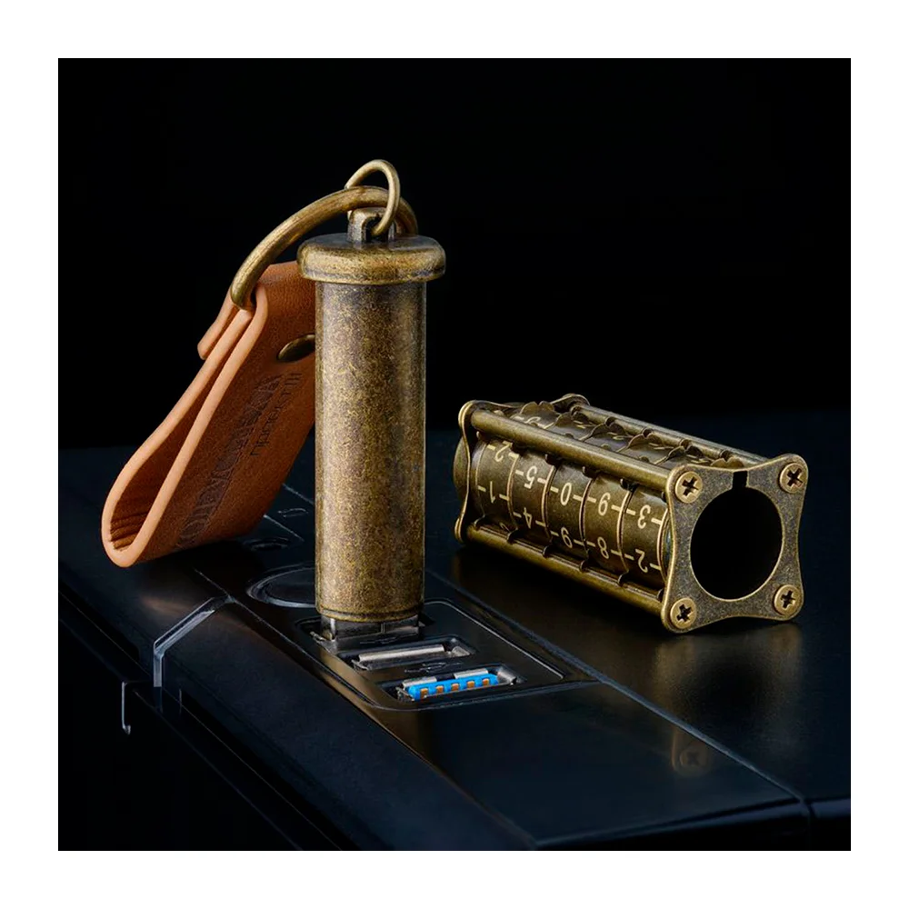 Флешка Металлическая Криптекс Cryptex R20 бронзовый 2 Гб - фото 6
