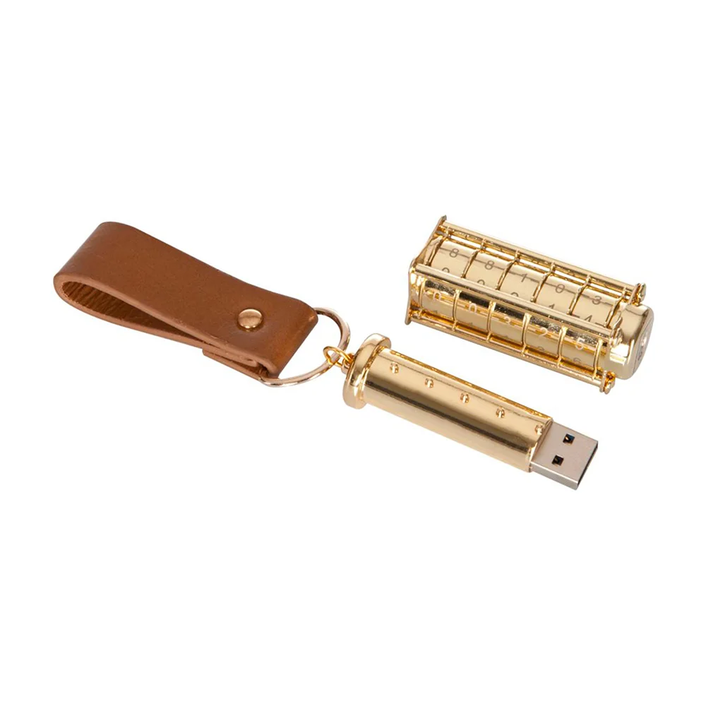 Флешка Металлическая Криптекс Cryptex R20 золотой 128 Гб - фото 3