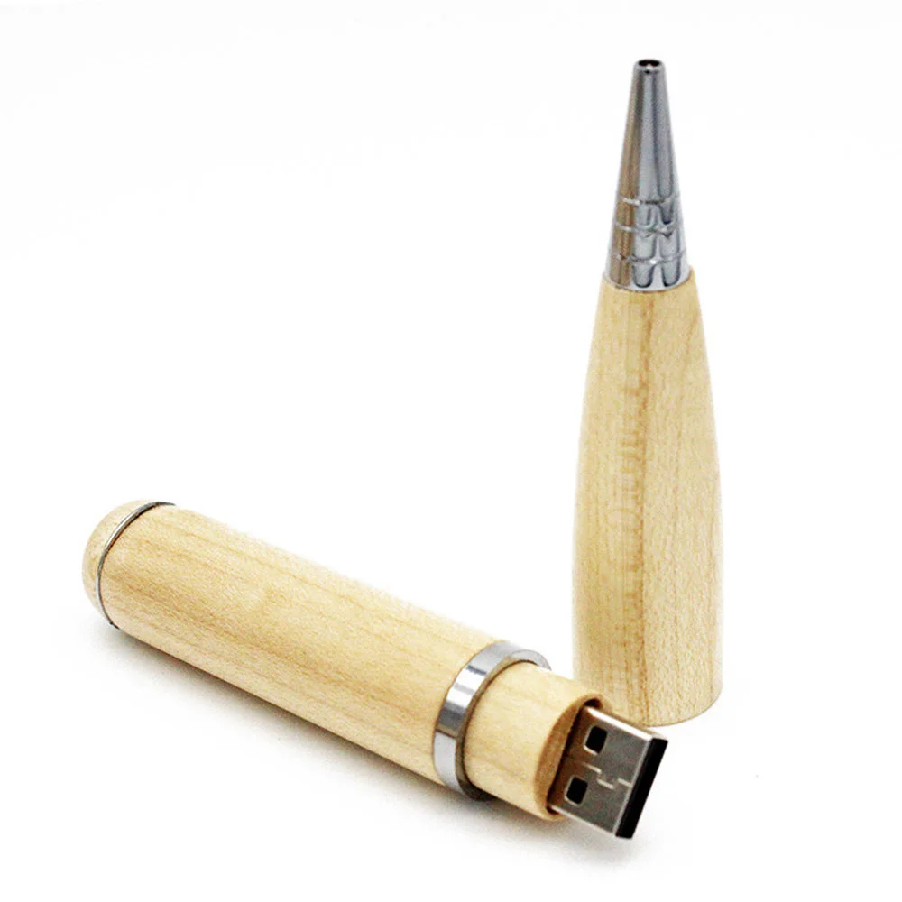 Флешка Деревянная Ручка Pen Wood F23 бежевая 128 Гб - фото 5