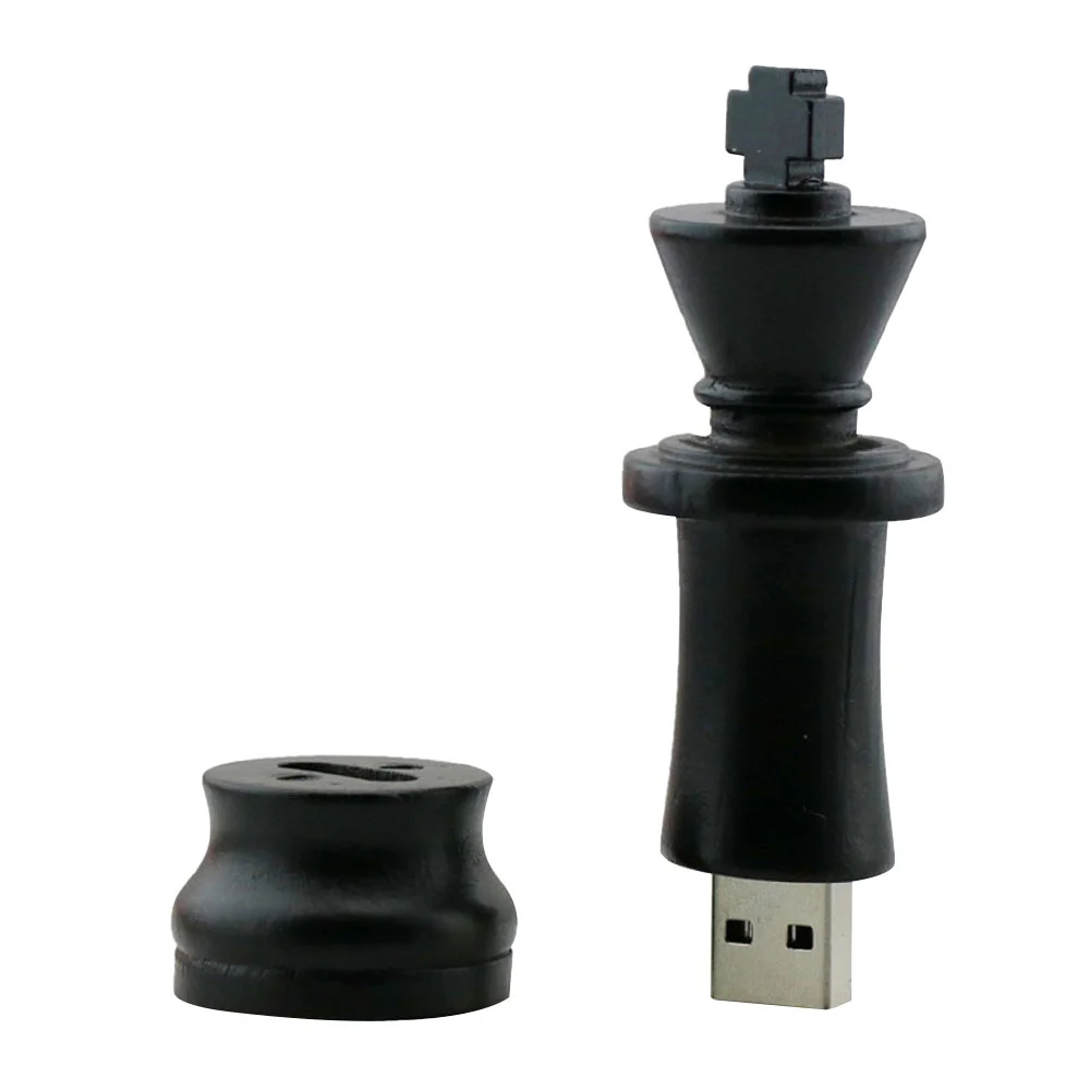 Флешка Деревянная Шахматы Король "Chess King" F25 черный 512 Гб - фото 2