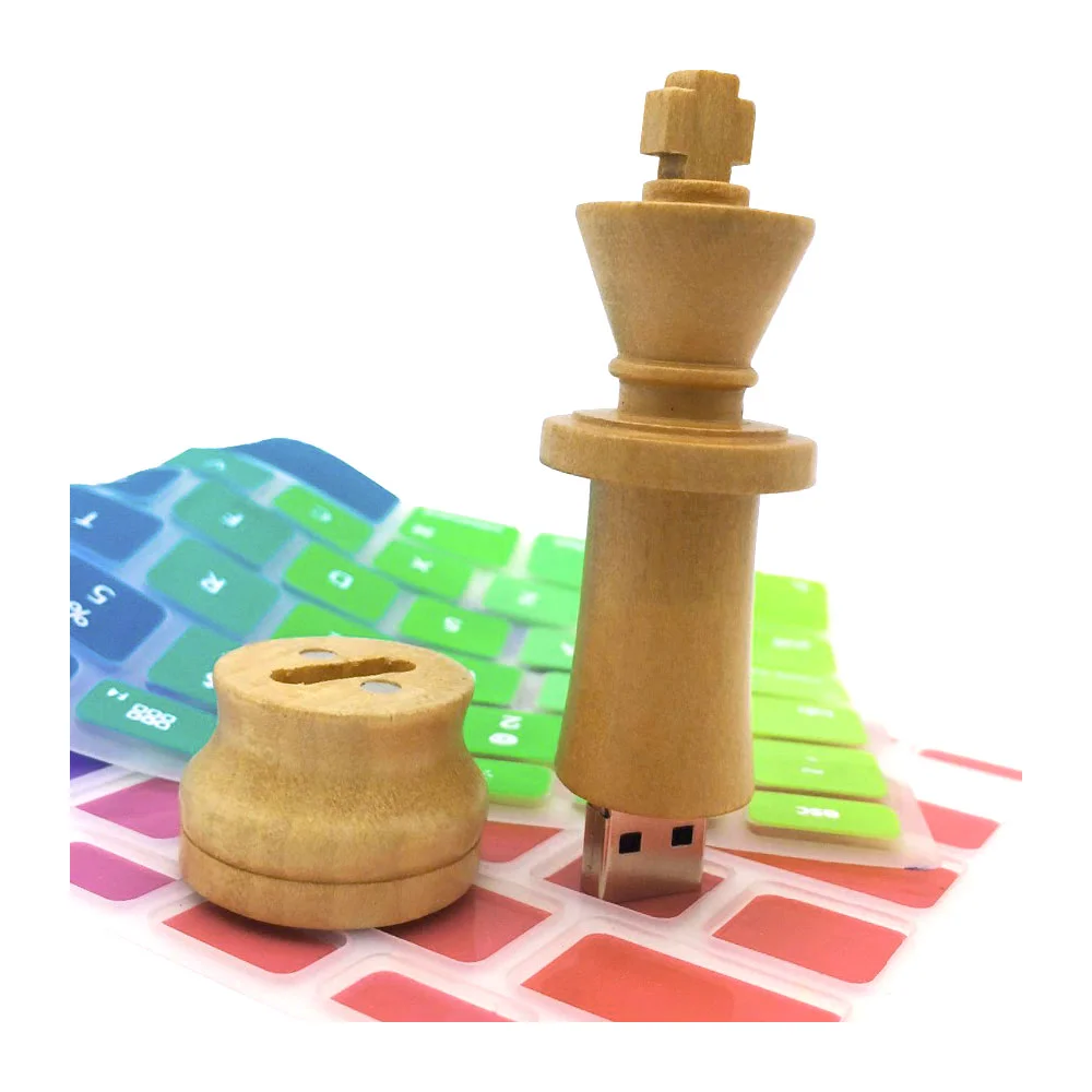 Флешка Деревянная Шахматы Король Chess King F25 бежевый 8 Гб - фото 8