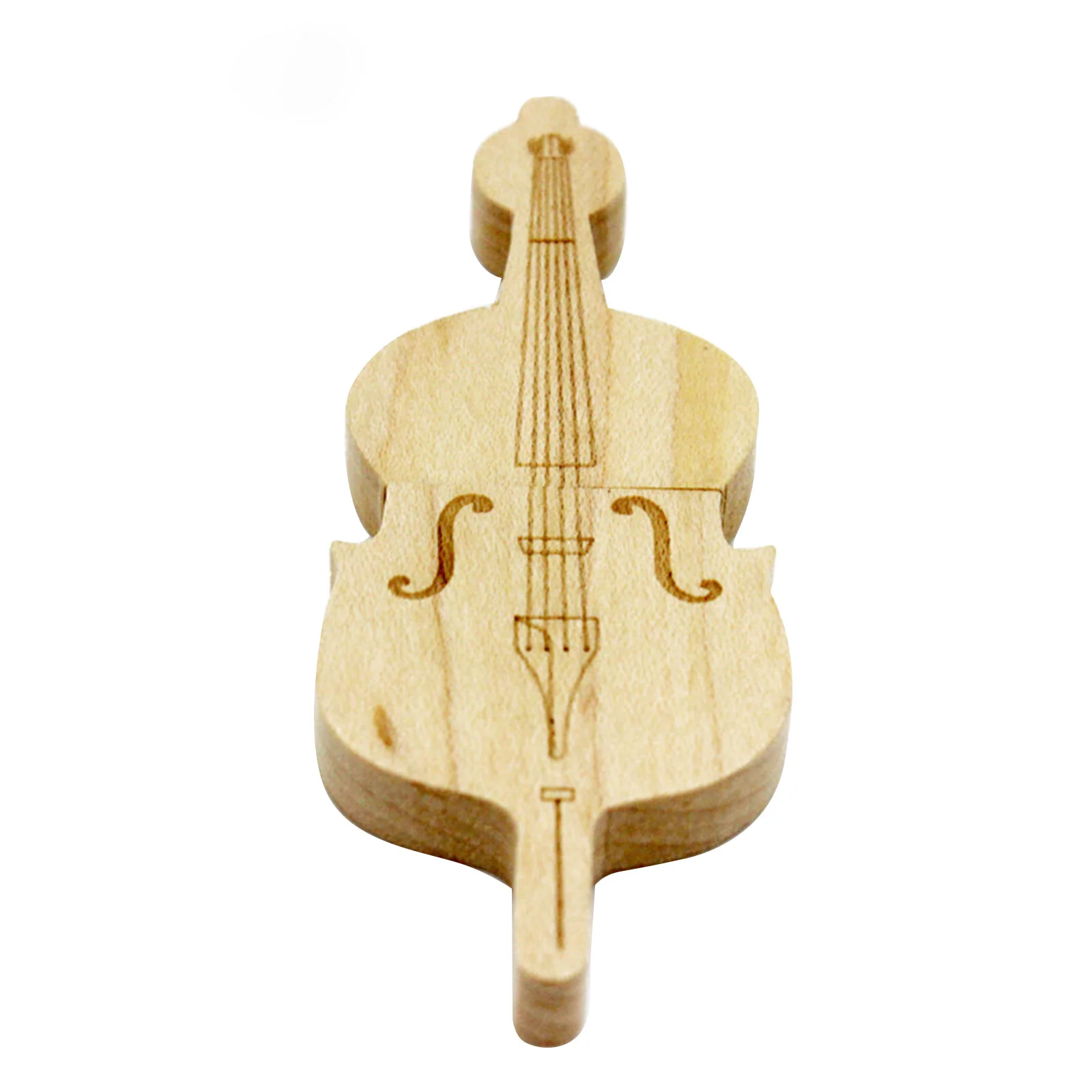 Флешка Деревянная Скрипка Violin Wood F26 бежевая 128 Гб - фото 2