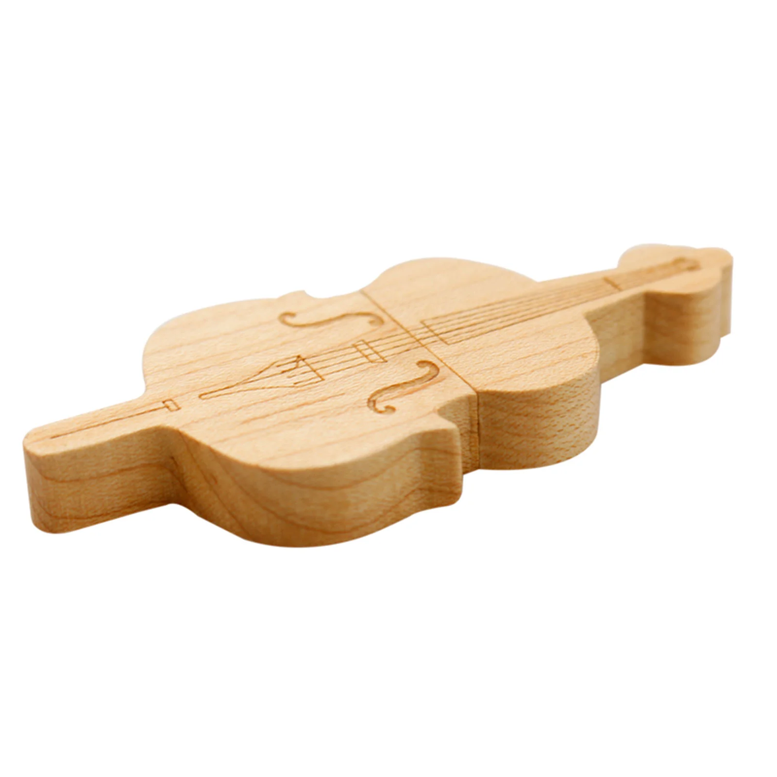Флешка Деревянная Скрипка Violin Wood F26 бежевая 1 Гб - фото 8