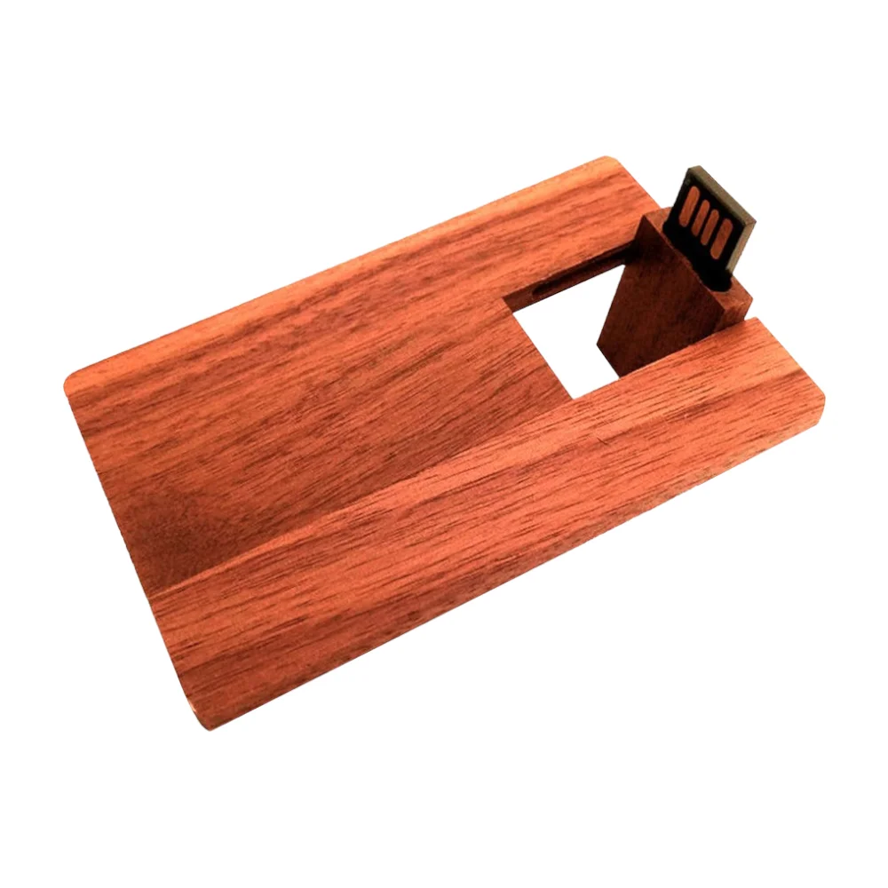 Флешка Деревянная Визитка Card Wood F27 красный 16 Гб - фото 1