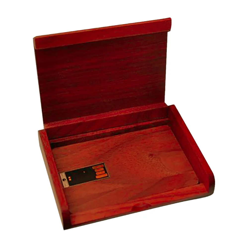 Флешка Деревянная Визитка Card Wood F27 красный 16 Гб - фото 4