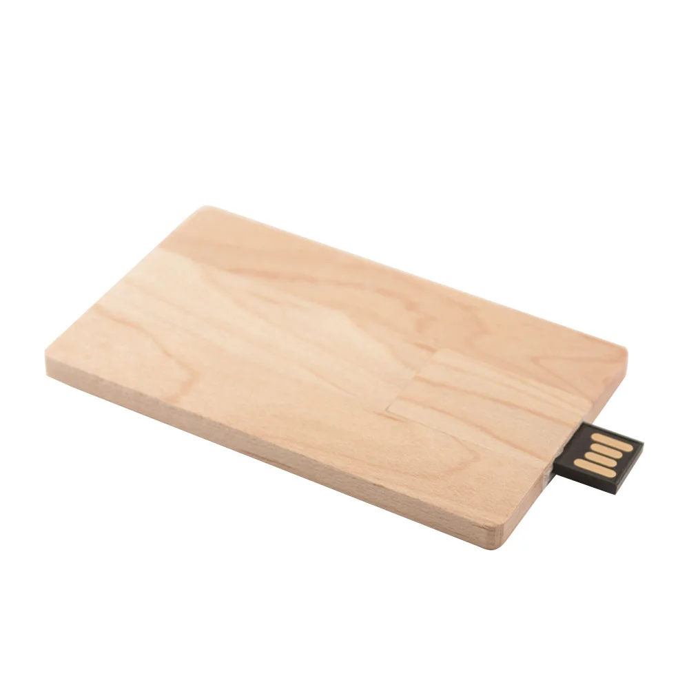 Флешка Деревянная Визитка Card Wood F27 бежевый 4 Гб - фото 6