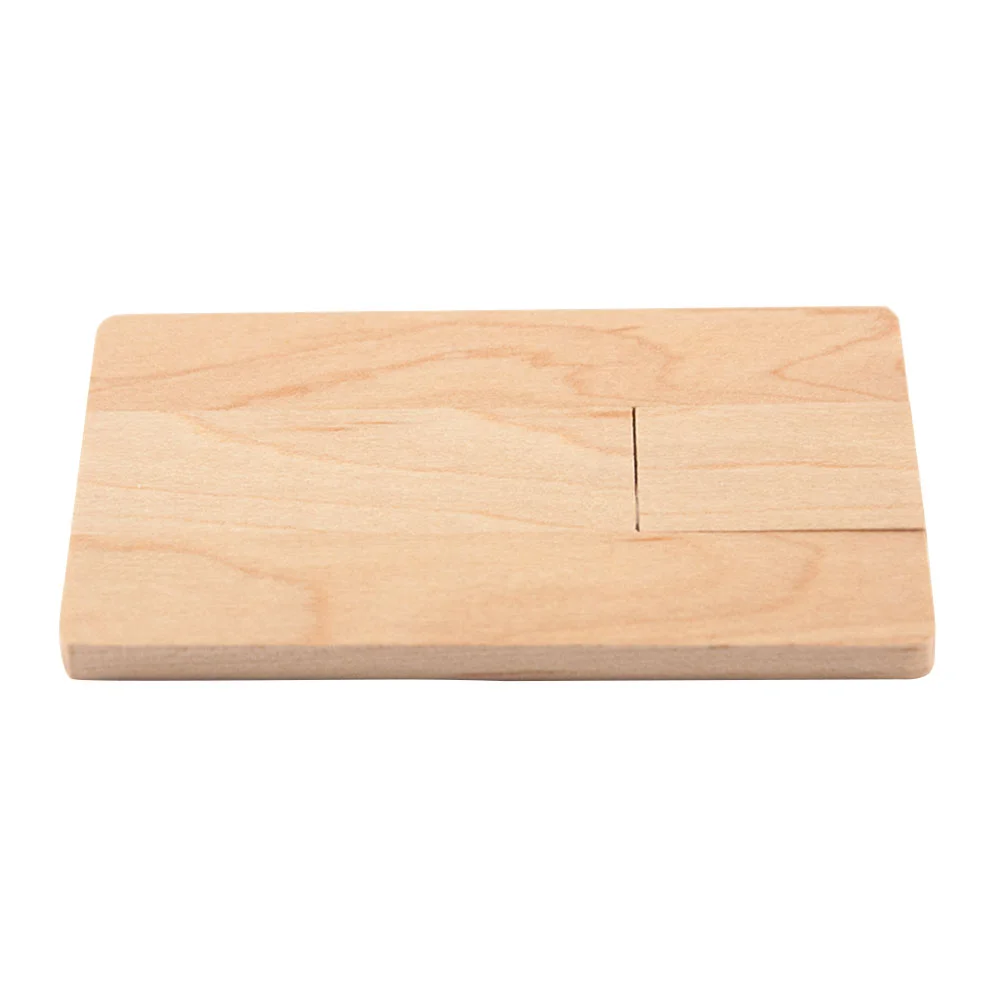 Флешка Деревянная Визитка Card Wood F27 бежевый 32 Гб - фото 3