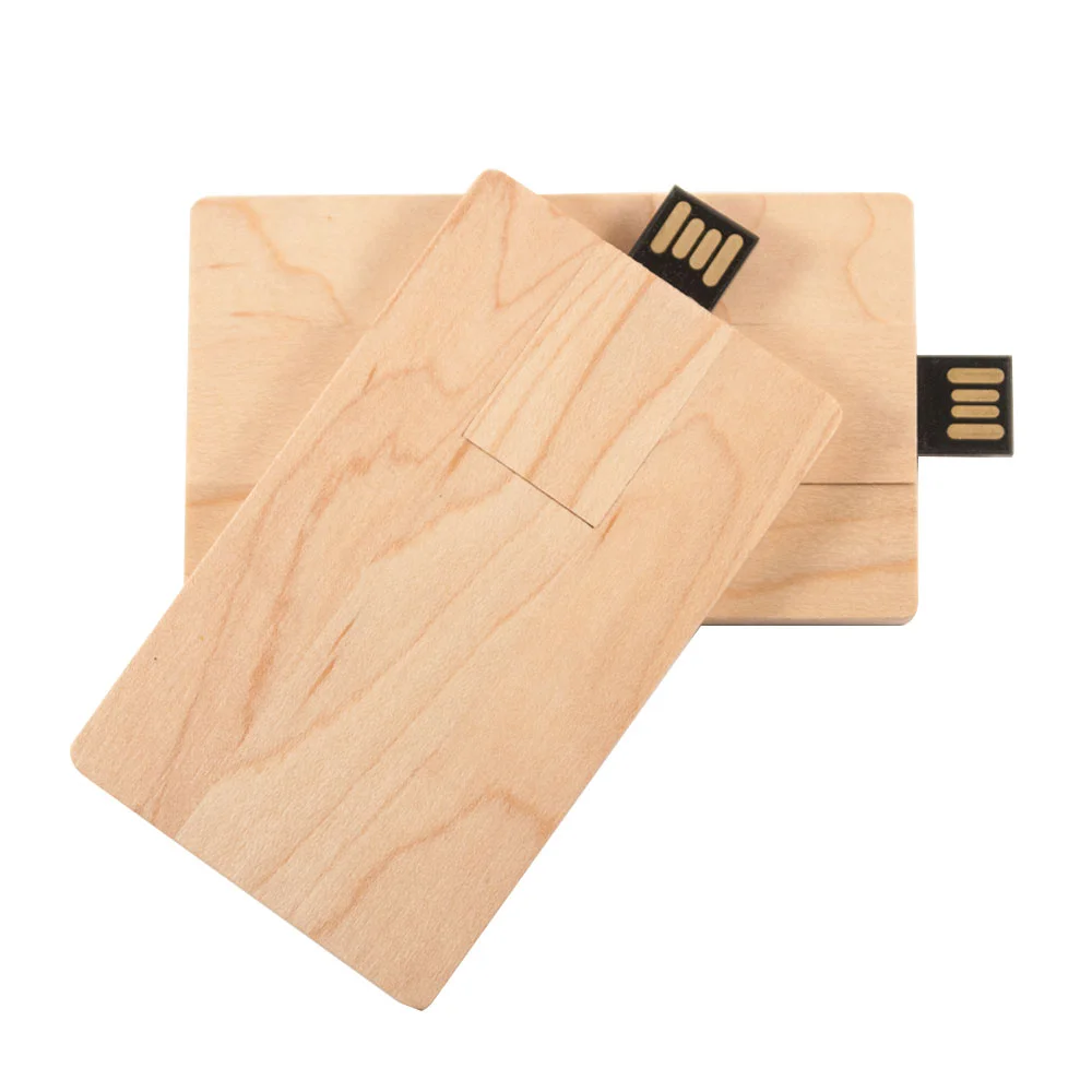 Флешка Деревянная Визитка Card Wood F27 бежевый 64 Гб - фото 10