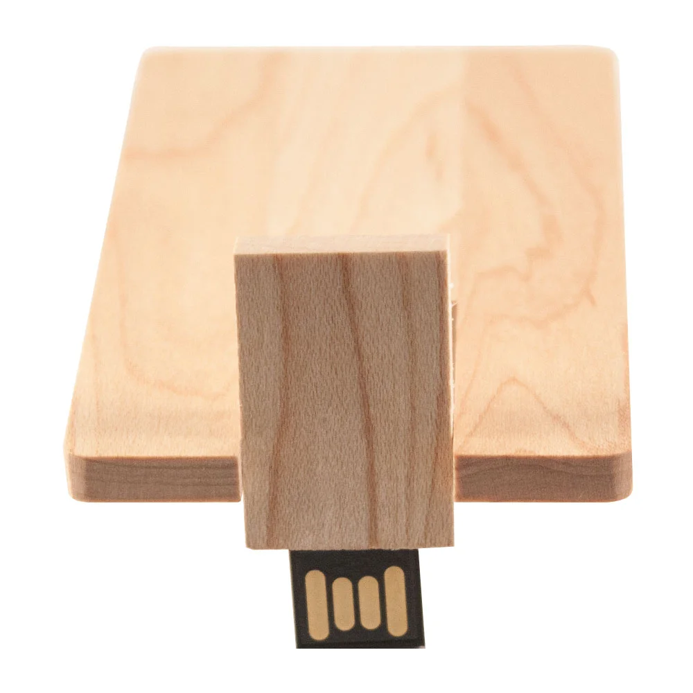 Флешка Деревянная Визитка Card Wood F27 бежевый 512 Гб - фото 4