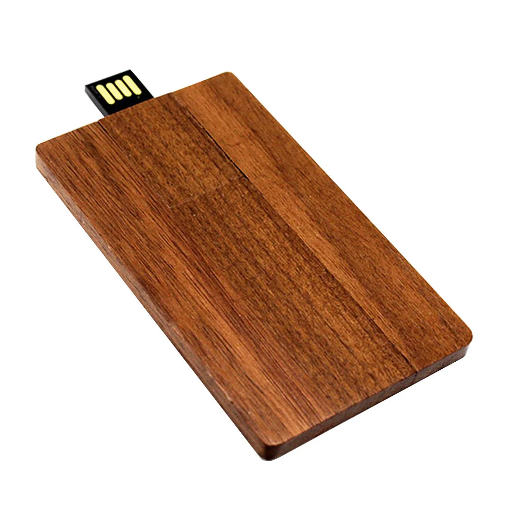 Флешка Деревянная Визитка Card Wood F27 коричневый 16 Гб - фото 2