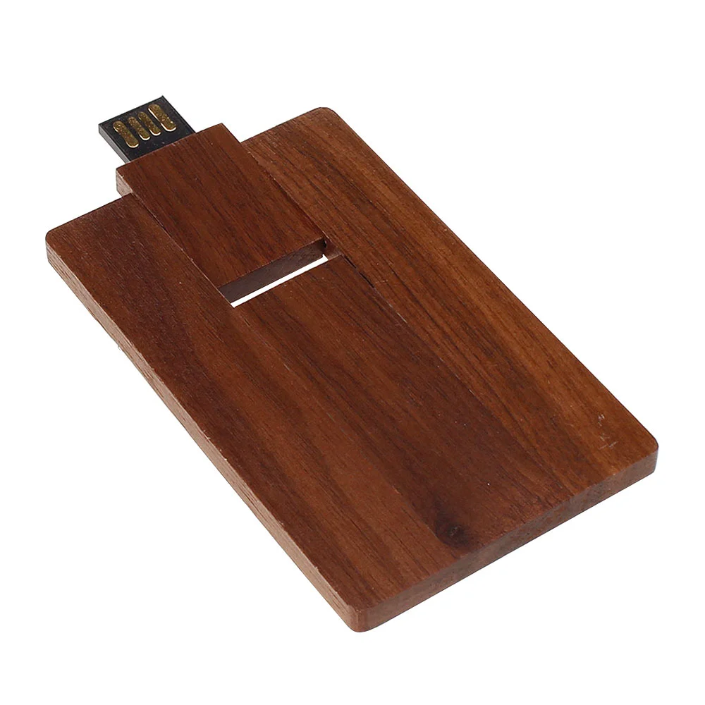 Флешка Деревянная Визитка Card Wood F27 коричневый 64 Гб - фото 3