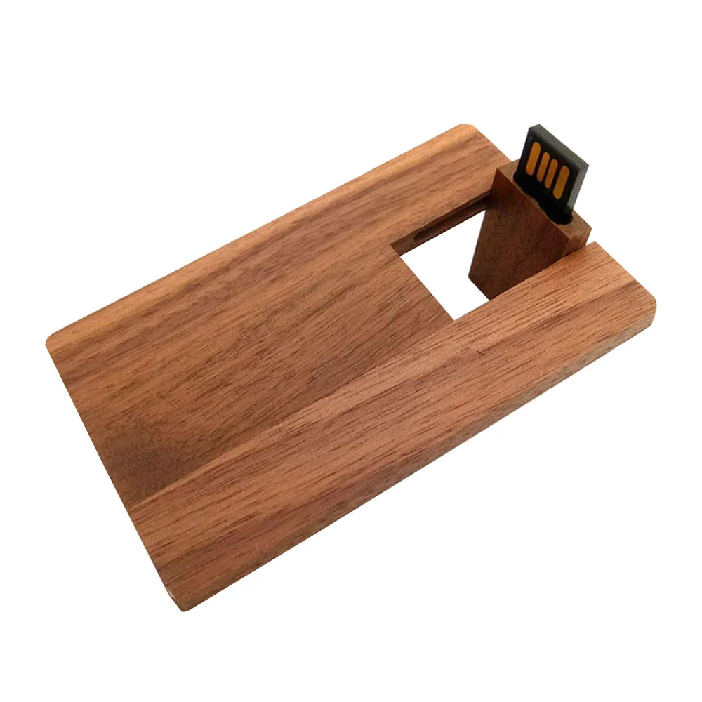 Флешка Деревянная Визитка Card Wood F27 коричневый 128 Гб - фото 1