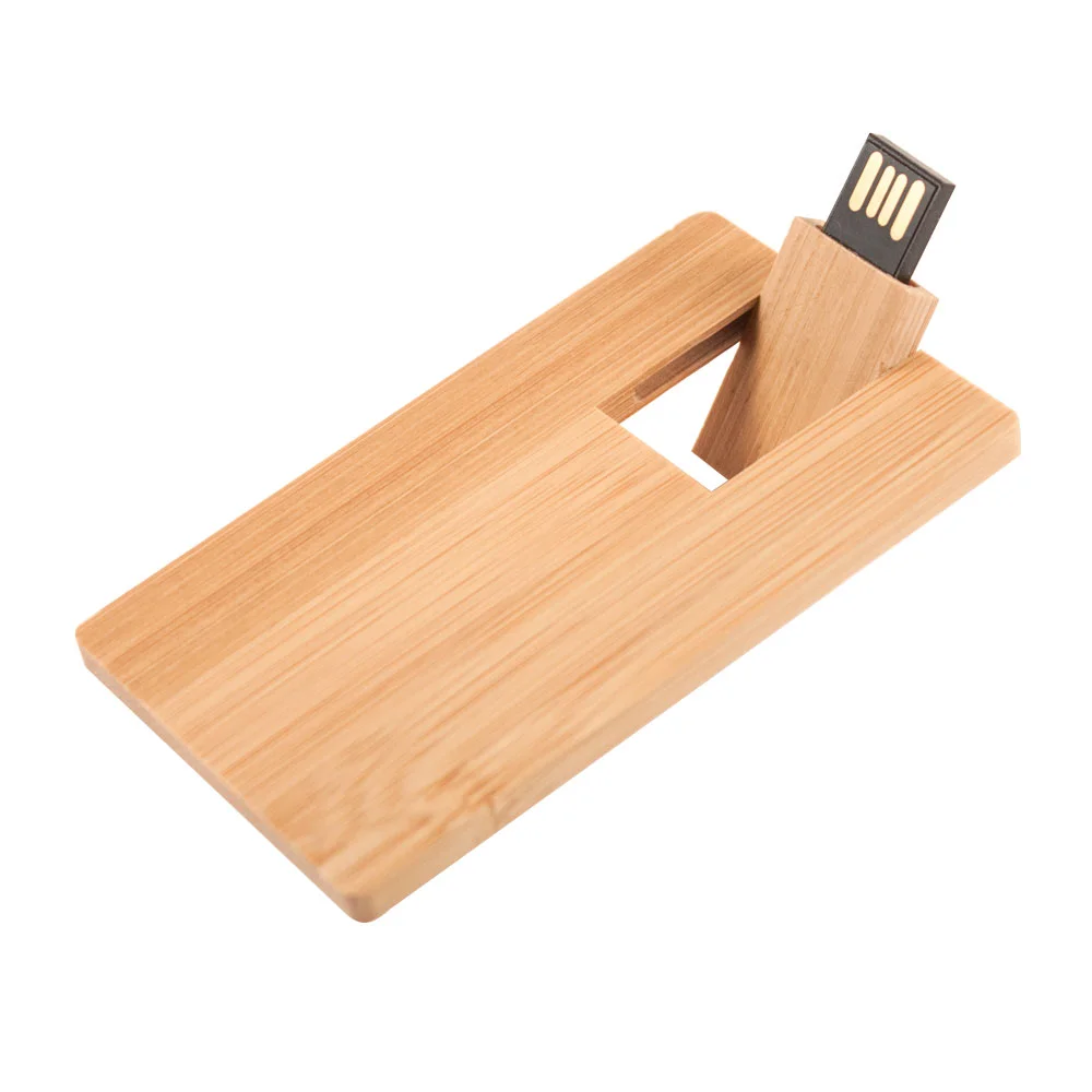 Флешка Деревянная Визитка Card Wood F27 оранжевый 32 Гб - фото 1