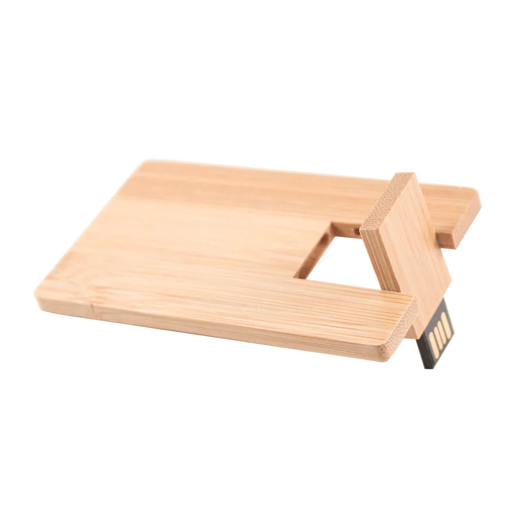 Флешка Деревянная Визитка Card Wood F27 оранжевый 32 Гб - фото 3