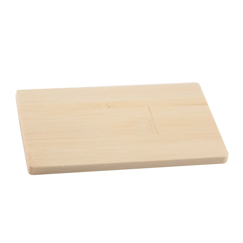 Флешка Деревянная Визитка Card Wood F27 желтый 16 Гб - фото 5