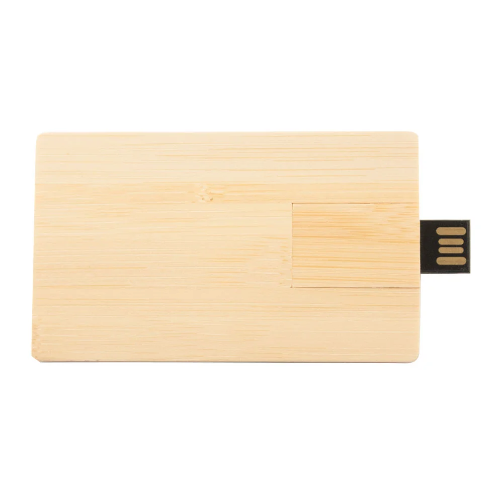 Флешка Деревянная Визитка Card Wood F27 желтый 128 Гб - фото 6