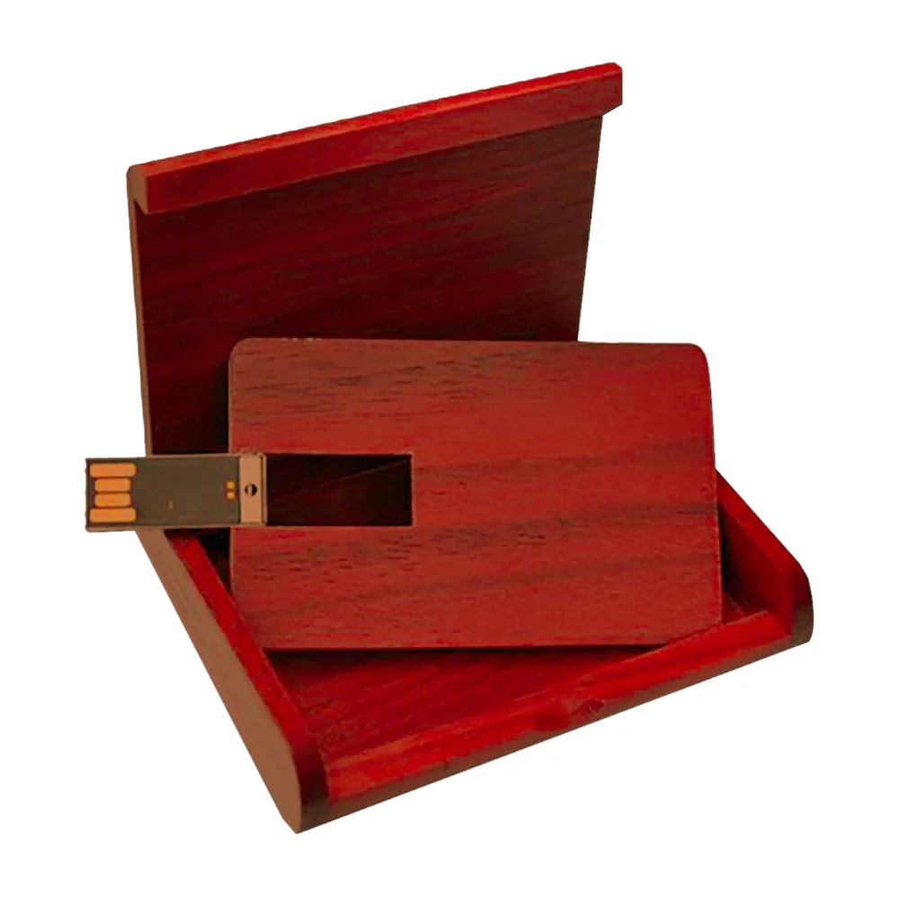 Флешка Деревянная Визитка Card Wood F27 красный 4 Гб - фото 8