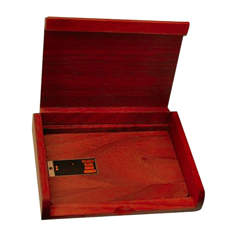 Флешка Деревянная Визитка Card Wood F27 красный 128 Гб - фото 6