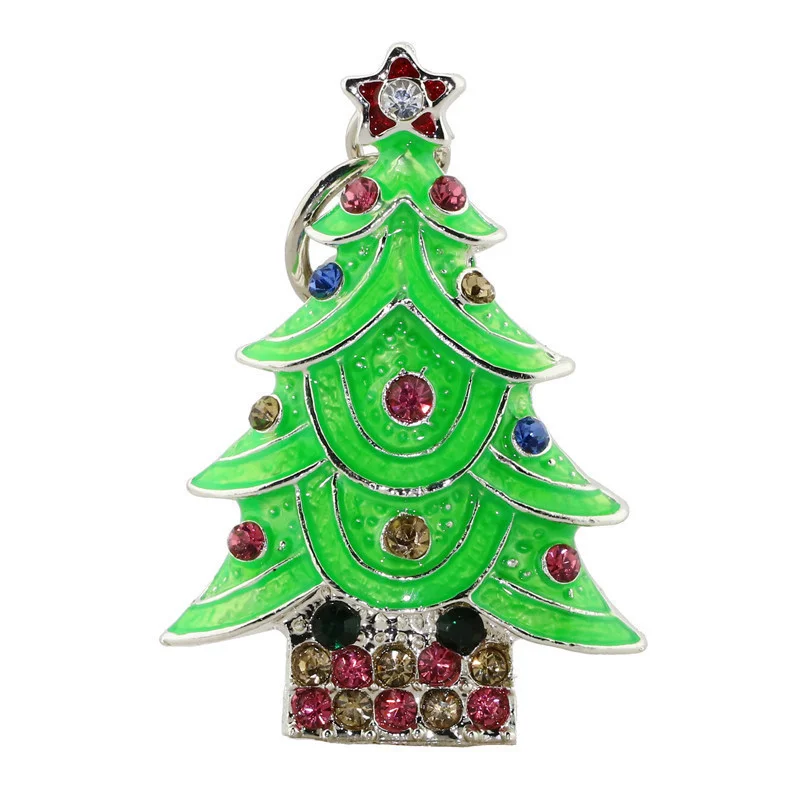 Флешка Металлическая Елка Christmas Tree R28 зеленая 128 Гб - фото 1