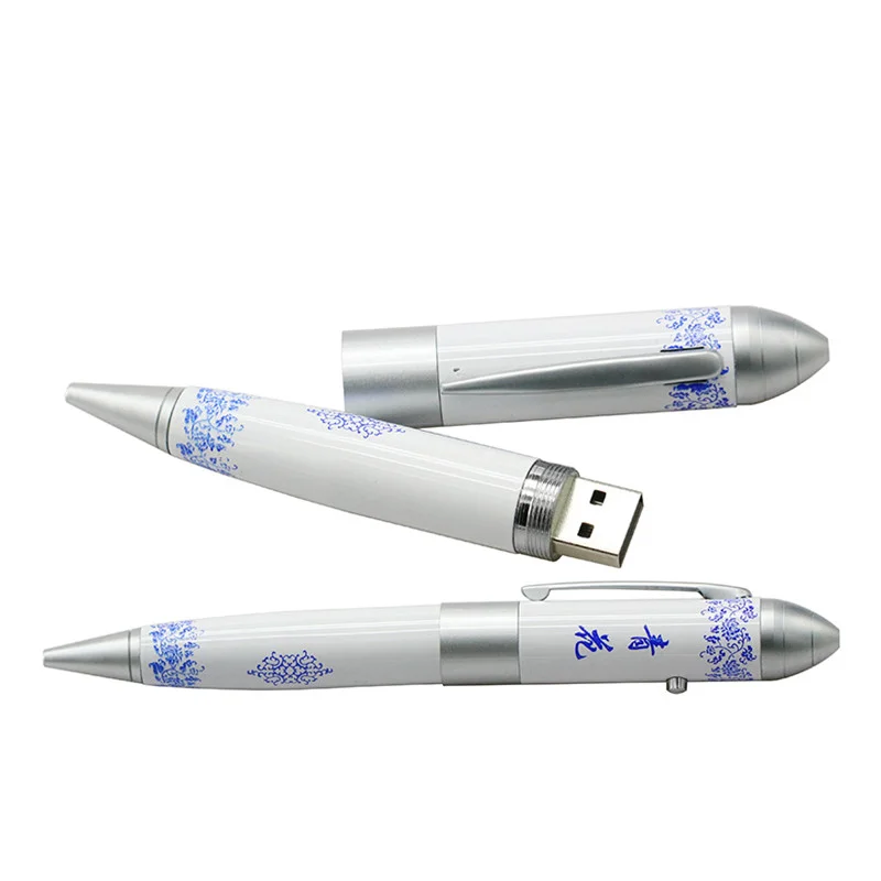 Флешка Фарфоровая Pen Ceramic Z30 бело-синяя 16 Гб - фото 4