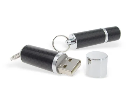 Флешка Карбоновый брелок Keychain Carbon L32 черная 8 Гб - фото 3
