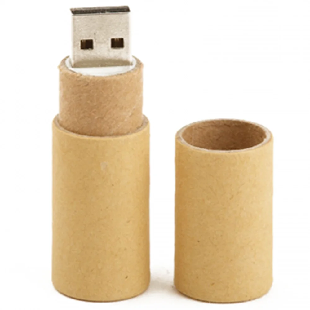Флешка Бумажная Тубус Paper Tube D33 бежевая 16 Гб - фото 2