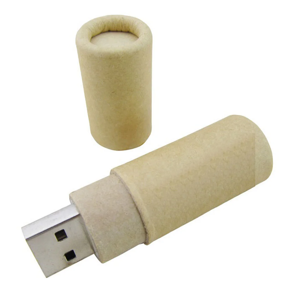 Флешка Бумажная Тубус Paper Tube D33 бежевая 32 Гб - фото 3