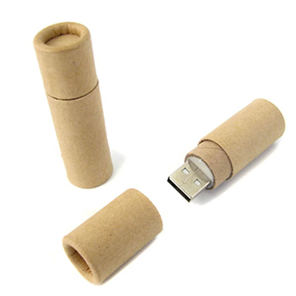 Флешка Бумажная Тубус Paper Tube D33 бежевая 128 Гб - фото 6