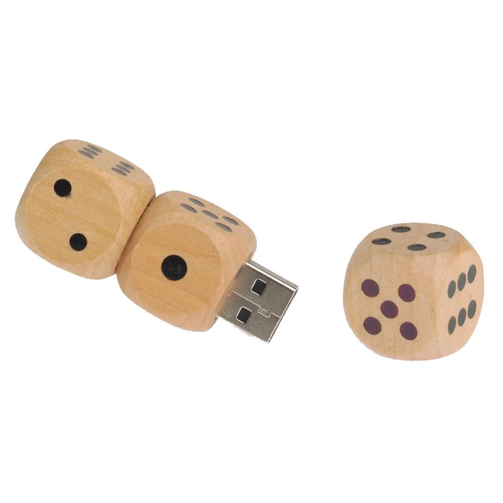 Флешка Деревянная Игральные кости Dice F34 бежевая 32 Гб - фото 6