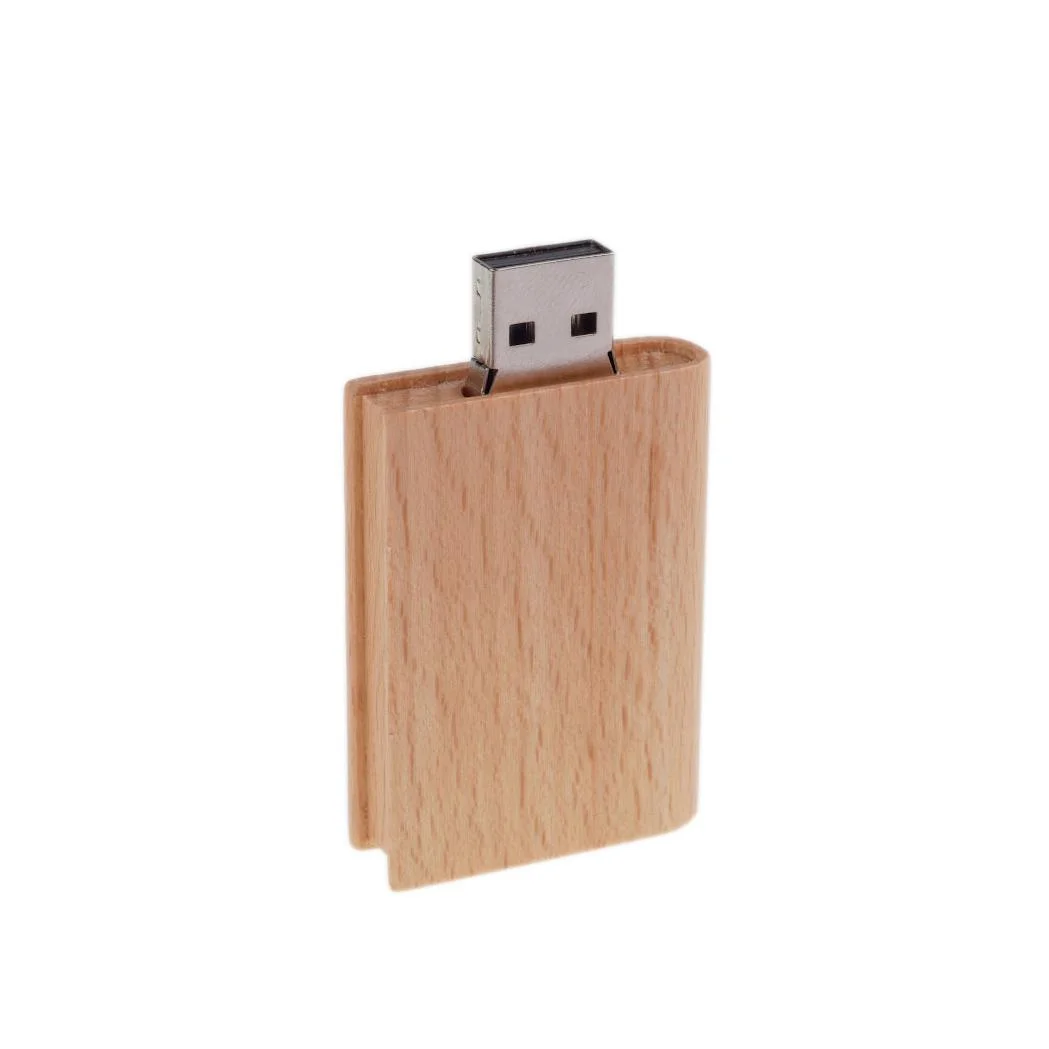 Флешка Деревянная Книга Book Wood F35 бежевая 512 Гб - фото 1