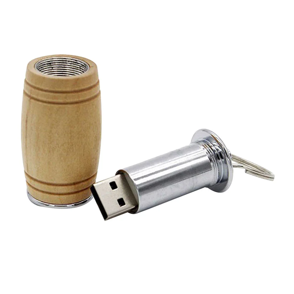Флешка Деревянная Бочка Пива Beer Barrel F36 бежевая 16 Гб - фото 5