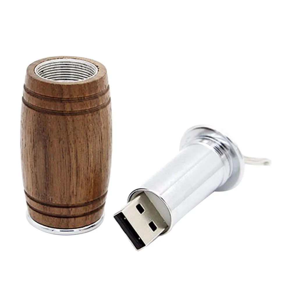 Флешка Деревянная Бочка Пива Beer Barrel F36 коричневая 2 Гб - фото 4