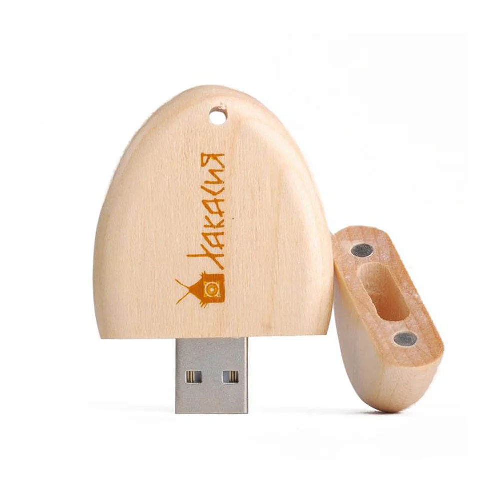 Флешка Деревянная Эллипс Ellipse F38 бежевый 8 Гб - фото 3