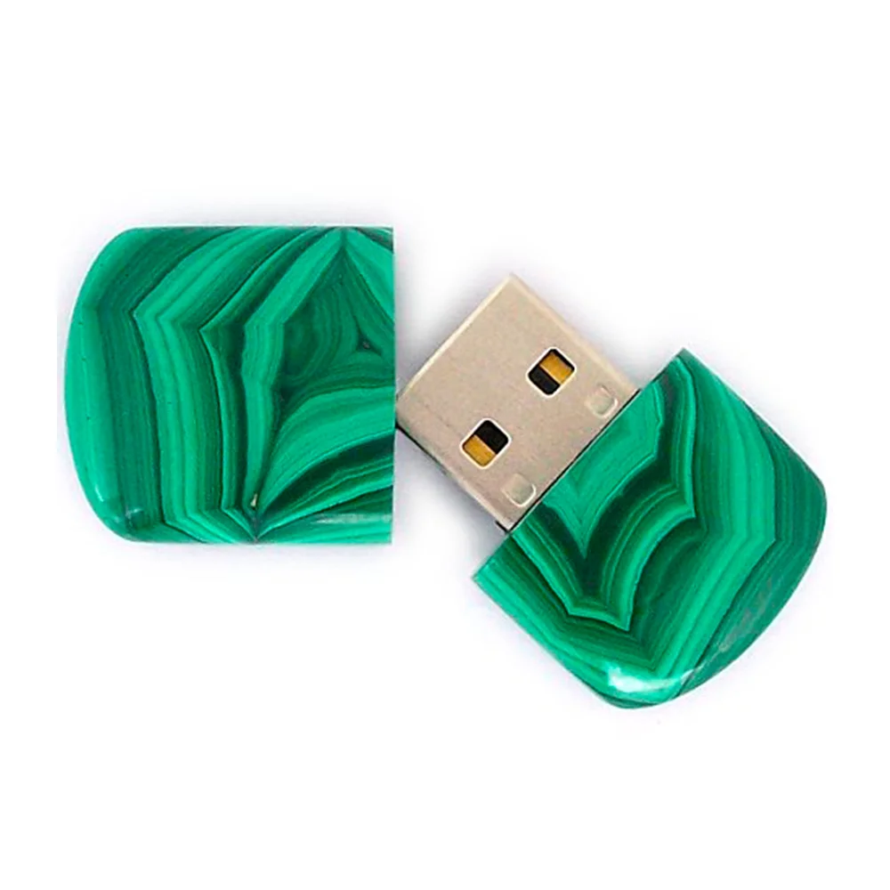 Флешка Каменная Малахит Malachite Stone D G282 зеленая 16 Гб - фото 4