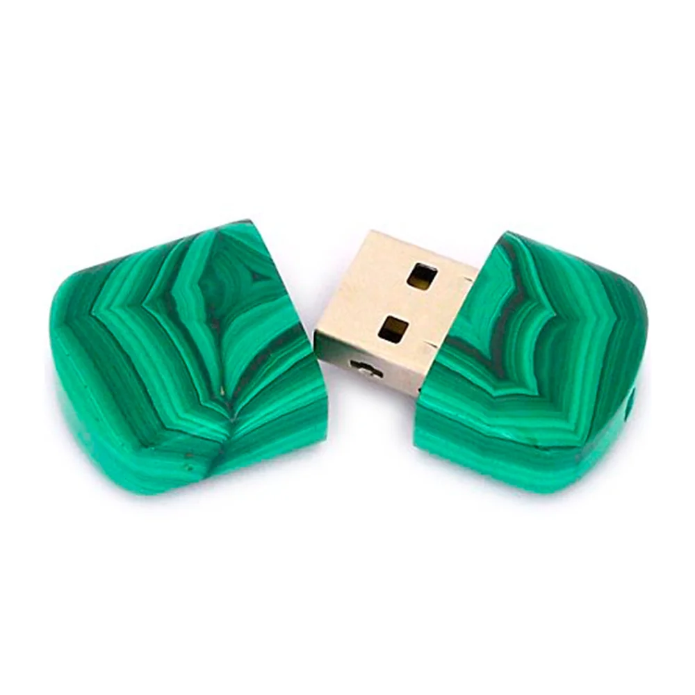 Флешка Каменная Малахит Malachite Stone D G282 зеленая 2 Гб - фото 2