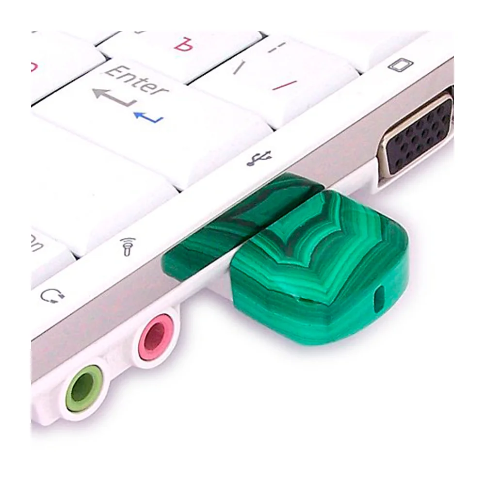 Флешка Каменная Малахит Malachite Stone D G282 зеленая 2 Гб - фото 6