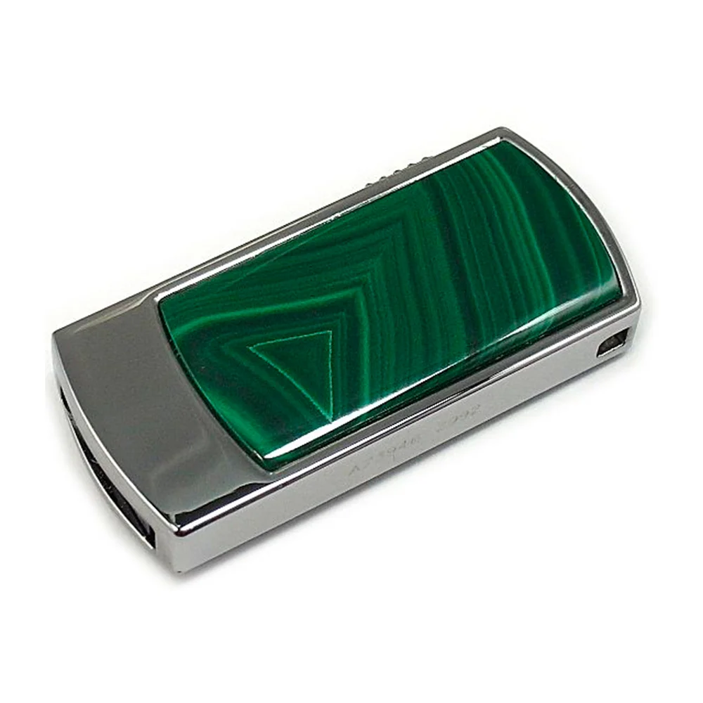 Флешка Каменная Малахит Malachite Stone N G282 зеленая 1 Гб - фото 2