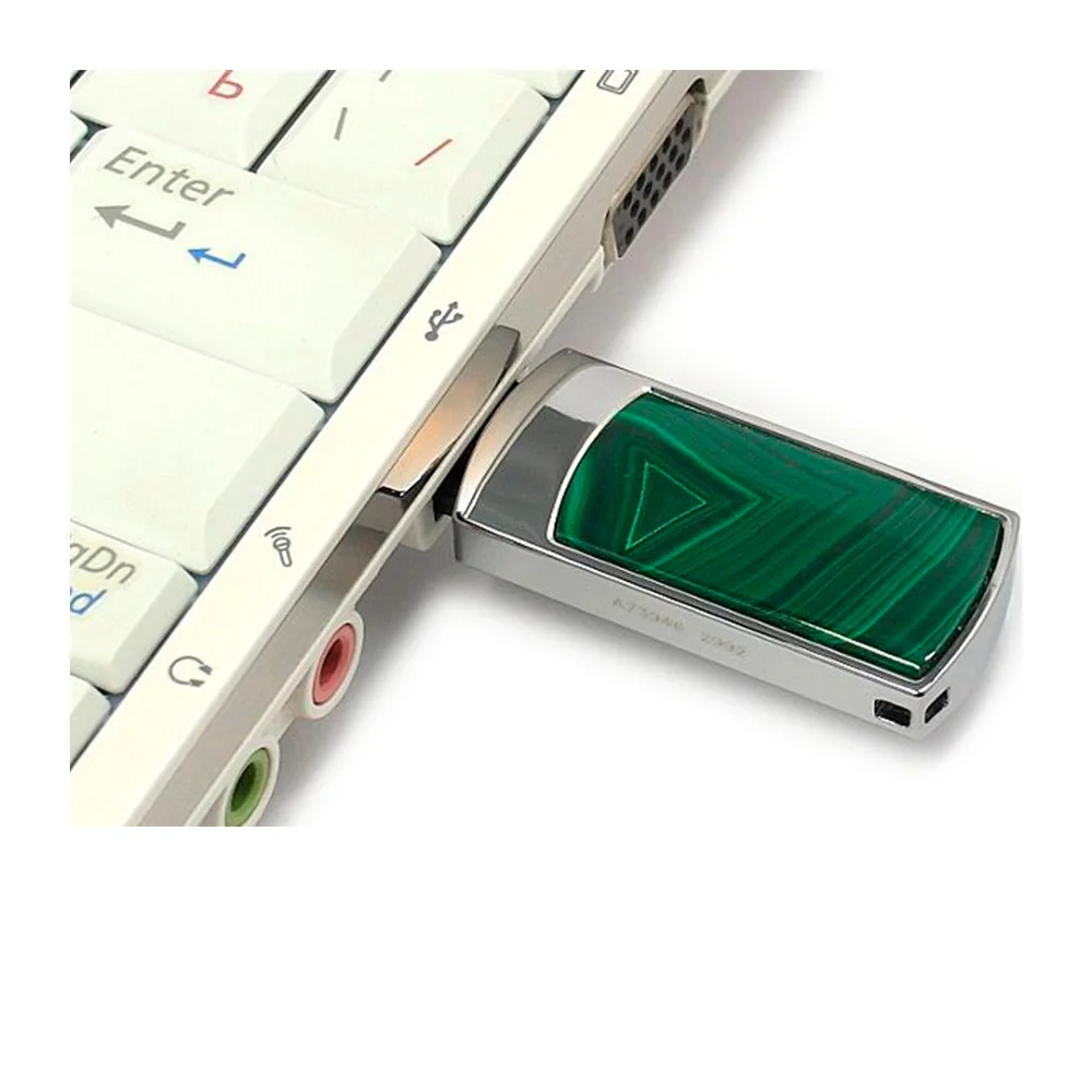 Флешка Каменная Малахит Malachite Stone N G282 зеленая 1 Гб - фото 7