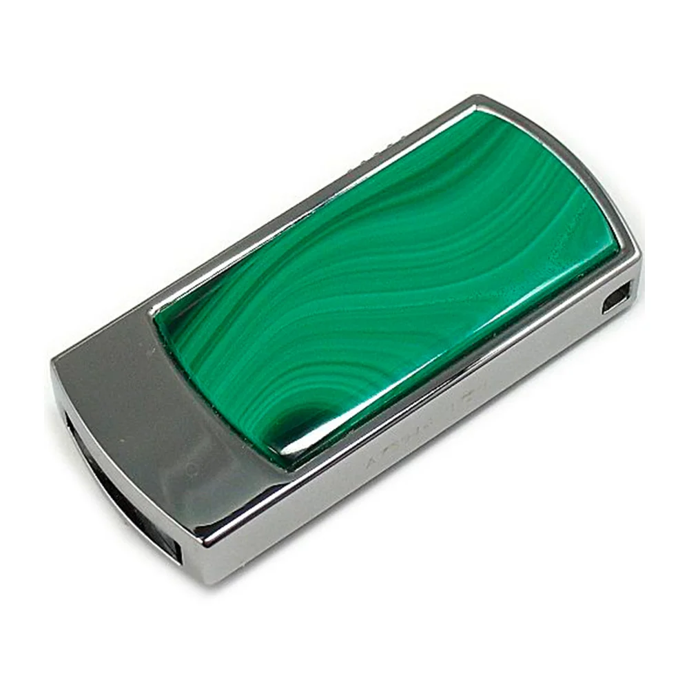 Флешка Каменная Малахит Malachite Stone N G282 зеленая 4 Гб - фото 1