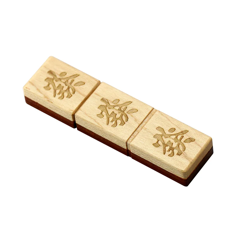Флешка Деревянная Маджонг Mahjong Wood F43 белая 16 Гб - фото 4