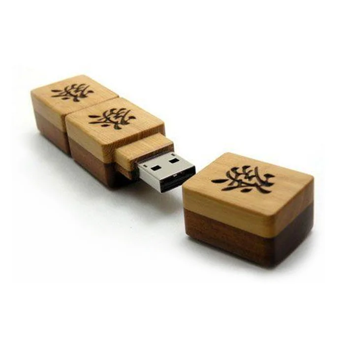 Флешка Деревянная Маджонг Mahjong Wood F43 бежевая 256 Гб - фото 1