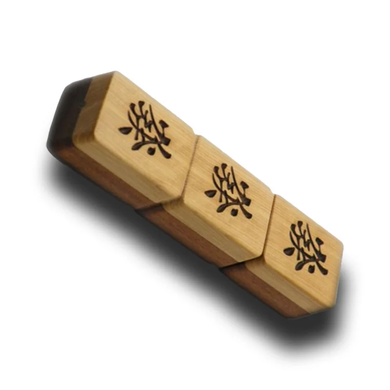 Флешка Деревянная Маджонг Mahjong Wood F43 бежевая 1 Гб - фото 3