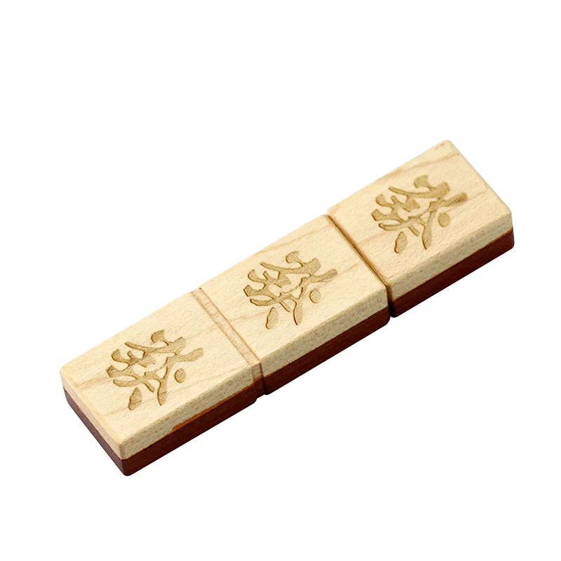 Флешка Деревянная Маджонг Mahjong Wood F43 белая 128 Гб - фото 2
