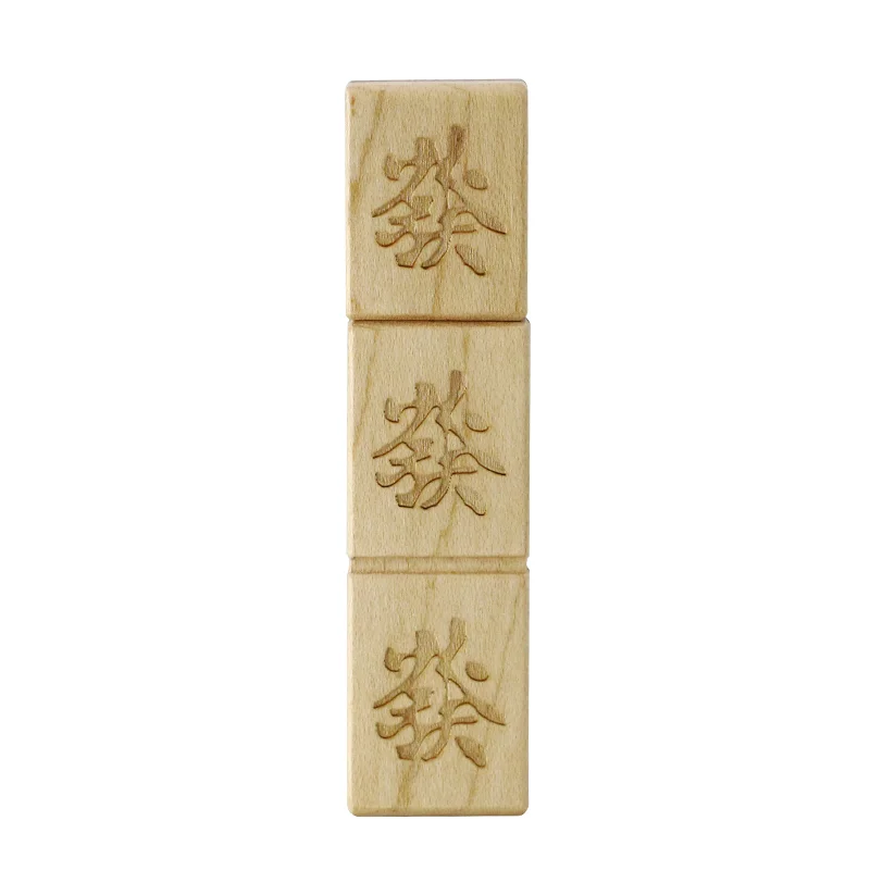 Флешка Деревянная Маджонг Mahjong Wood F43 белая 128 Гб - фото 3