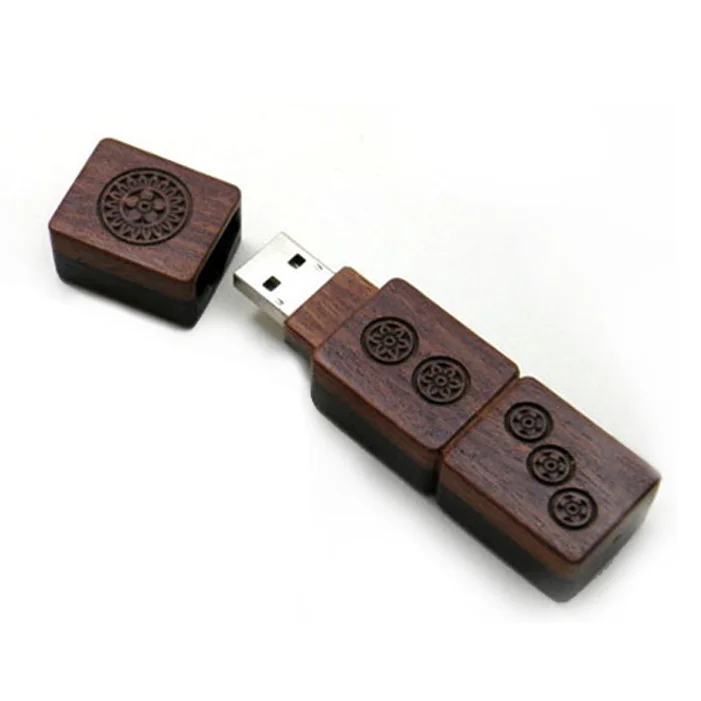 Флешка Деревянная Маджонг Mahjong Wood F43 коричневая 64 Гб - фото 5