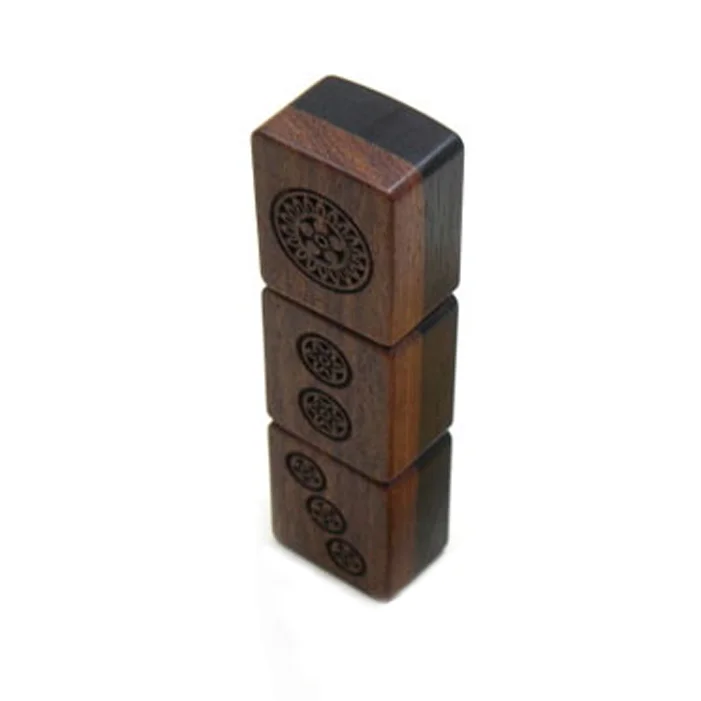 Флешка Деревянная Маджонг Mahjong Wood F43 коричневая 256 Гб - фото 3