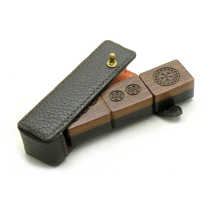 Флешка Деревянная Маджонг Mahjong Wood F43 коричневая 2 Гб - фото 2